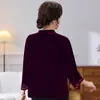Nova moda de outono, blusa básica para mães, estilo chinês, plus size, modelagem solta, camiseta modeladora, blusa de manga comprida para mulheres de meia-idade e idosas