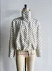 Z AliExpress Mais Vendido Atacado Comércio Exterior Transfronteiriço Moda Feminina Europeia e Americana Casual Bainha com Cordão Bolinhas Gola Alta Jaqueta