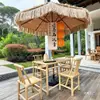 Mesas e Cadeiras de Exterior para Preparo de Chá, Pátio de Bambu, Pousada, Tecelagem de Bambu, Estilo Fazenda, Mesas e Cadeiras de Exterior de Liga de Alumínio com Imitação de Bambu