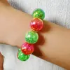 Colar com Pingente de Contas Coloridas a Laser Yongge Jewelry Estilo Europeu e Americano Colorido Bloqueio de Cores Joias de Contas de Vidro