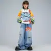Roupas de Performance Hip-Hop para Crianças, Conjuntos de Manga Longa Hiphop para Meninos, Roupas de Performance Descoladas para Meninas, Roupas da Moda Hip-Hop para Crianças, Outono