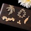 Zhongxing accesorios de joyería DIY estilo antiguo colgante de hoja de árbol rama flor pieza de cobre aretes horquilla borla accesorios colgantes