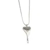 Transfronterizo Esmerilado Irregular Amor Cadena de Hueso de Serpiente Simple Alta Gama Lujo Ligero Nicho Collar Nuevo Colgante Largo para Mujer