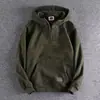 Moletom com Capuz de Marca da Moda Masculino Inverno 2025 Novo Retro Americano Gola Meia Aberta Solto Casual Pulôver Top Roupas Masculinas