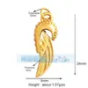 L61B M70 amuleto de paz pluma ángel amuleto reina concha digital circón colgante pequeño