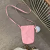 Bolsa Cruzada Popular para Mujer, Estilo Dulce y Artístico, Bolso de Lona Bordado con Lazo, Versátil para el Verano, Estilo Coreano, Estilo Relajado