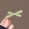 Pinza para el Cabello de Cristal Verde Estilo Coreano para el Verano para Mujer, Pinza Nueva Elegante para Flequillo Lateral, Pasador de Moda