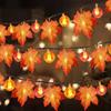 Luzes de Fio LED de Abóbora Folha de Bordo Quentes Transfronteiriças para Halloween Ação de Graças Exterior Pátio Shopping Center Luzes Super Decorativas