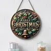 Decorações de rodelas de madeira de Natal transfronteiriças com grafite, Enfeites de parede e porta de Natal para casa, Decorações de árvore de Natal de madeira
