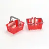 Juguete de casa de muñecas accesorios casa de muñecas supermercado mini cesta de compras de doble asa cesta pequeña de platos de simulación