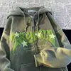 Moletom Street Horn Corduroy Estilo Americano Novo 2025 Feminino Outono e Inverno Ins Estilo Preguiçoso Design Nicho Jaqueta