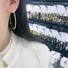 Arete de Personalidad Exagerado con Diamantes Completos Europeo y Americano para Mujer 2024 Nueva Moda Estilo Frío Moda Estilo Occidental Aretes de Círculo Aretes