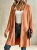 Cárdigan de punto acanalado de color liso para otoño e invierno, chaqueta casual, sitio independiente de Amazon transfronterizo europeo y americano 2026
