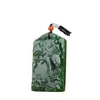 Venta al por mayor de fábrica colgante de marca de jade imitación Hetian, paisaje de jade, material de Mongolia Exterior, verde espinaca, marca de jade, collar de jade