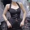 Camisola de tiras con estampado de pata de gallo Estilo Hong Kong Ropa interior retro 2025 Nuevo Elegante Efecto adelgazante a la cintura Top retro Moderno