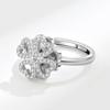 Anillo Popular Giratorio de Trébol de Cuatro Hojas de Douyin para Mujer, Anillo Giratorio Creativo Transfronterizo Europeo y Americano para Alivio de la Ansiedad