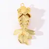 Colgante Pequeño de Carpa Móvil Chapado en Cobre y Oro Transfronterizo Europeo y Americano para Colgante de Joyería de Moda DIY para Mujer de Alta Gama