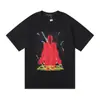 Comércio Exterior Marca da Moda Marca Roxa Logo Clássico de Letras Estampado Manga Curta Névoa Rua Americana Marca da Moda Camiseta