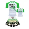 Ropa de Entrenamiento de Boxeo, Shorts de Muay Thai, Conjunto de Dos Piezas de Manga Corta para Hombres y Mujeres para Entrenamiento Profesional de Lucha UFC Sanda MMA