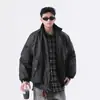 Chaqueta de cuero para motocicleta estilo americano con cuello alto para hombre 2025 primavera nueva diseño retro de alta calle sentido de diseño chaqueta de cuero pu guapo matón