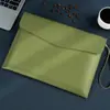 Bolsa de Documentos de Cuero para Negocios, Bolsa para Archivos A4, Bolsa Impermeable para Almacenamiento de Información con Broche, Maletín Portátil de Gran Capacidad, Personalización