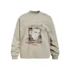 Camiseta holgada de manga larga para hombre con estampado de personaje retro americano, camiseta casual de cuello redondo de moda hip-hop para primavera y otoño, estilo INS