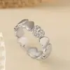 Anillo Abierto Geométrico de Corazón Chapado en Cobre Dorado de 18K con Circonita Aogu Simple y Personalizado Anillo Versátil de Lujo Accesible de Nicho para Mujer