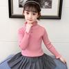 Camisola para meninas, camisa de base grossa, outono e inverno, nova, macia, cerosa, infantil, tudo, combinando, camisola de meia gola alta para meninas