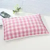 Funda de almohada de algodón lavado de una cara con forro interior, adecuada para adultos, estudiantes y niños; suave, cómodo y fácil de limpiar para uso doméstico