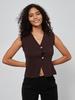 Venta al por mayor de ropa de mujer transfronteriza, estilo europeo y americano, corte entallado, diseño dividido, escote en V, chaleco de punto de dos botones
