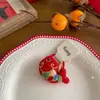 Accesorios para el Cabello Rojos de Año Nuevo para Niños, Pinza para el Cabello Bordada en Tela con Fleco Lateral, Goma Elástica de Alta Elasticidad, Cuerda para el Cabello