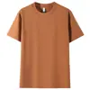 Camiseta de Peso Pesado 280g Hilo Doble para Hombre y Mujer, Camiseta Básica Holgada y Cómoda de Algodón Peinado, Camiseta Cultural con Logo Imprimible