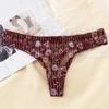 Comércio exterior Europeu e Americano de renda floral impresso tanga malha transparente cintura baixa esportes cuecas respiráveis para mulheres
