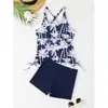 Bikini europeo y americano 2026 comercio exterior talla grande traje de baño, hecho a medida sexy transfronterizo estampado hawaiano calzones tipo boxer para mujer