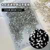 Pacote de Acessórios para Nail Art com 1440 Zircônias Mini Chanfradas Branco Transparente Diamantes Empilhados de Formato Irregular Diamantes Brilhantes para Nail Art de Fundo Plano