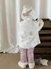 Ropa para Niños Zhe Li Chaqueta con Capucha para Niñas Invierno Dibujos Animados Forro Polar Doble Cara Cárdigan Infantil Top Ropa para Bebé Niña Clase A