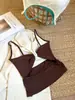Hermoso Diseño de Color Contrastante, Corte en Forma de Mariposa en la Espalda, Hermoso Camisole sin Espalda con Almohadillas Integradas en el Pecho, Top de Ropa Interior para Verano