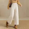Pantalones de Lana de Pierna Ancha de Moda para Mujer 2026 Otoño/Invierno Nuevos Pantalones Rectos de Cintura Alta Elásticos Pantalones Cropped Elegantes Petite