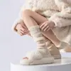 Meias de Tricô Femininas de Outono e Inverno com Pé, Meias Folgadas Vermelho Âncora, Aquecedores de Panturrilha Brancos Versáteis e Modernos Y2K