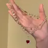 Colar Branco de Pérolas em Forma de Gota de Água Estilo Francês de Luxo Leve, Corrente de Clavícula Estilo Princesa Doce Vintage da Corte, Corrente de Pescoço para Vestido Embelezada com Strass