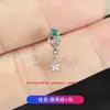 Brincos de Liga de Titânio F136 com Três Estrelas de Zircônia Redondas e Pedra de Zircônia Stud Interno para Osso da Orelha Pingente Joias de Piercing de Titânio G23