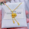 Tienda de Oro Mismo Estilo Collar de Monedas de Caballo con Borla de Escamas de Dragón, Collar de Dinero de Caballo para Mujer, Cadena de Clavícula de Lujo Ligero de Gama Alta