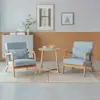 Sofá de Tela Minimalista Nórdico para Ocio, Desmontable y Lavable, de un Solo Asiento, Adecuado para Apartamentos Pequeños, Sala de Estar, Balcón, con Juego de Mesa y Sillas de Madera Maciza