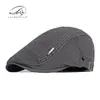 Boina Delgada de Algodón Estilo Coreano para Primavera y Verano para Hombres, Gorra Plana Artística Retro Británica Casual, Sombrero de Artista para Mujeres