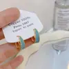 Banho de Ouro Real, Coleção Série Azul Moda Coreana e Japonesa, Brincos de Esmalte com Efeito Gotejante para Mulheres, Novos Brincos e Acessórios de Luxo Leve Nicho
