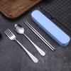 Cara Sonriente Chengxi Palillos Desechables Set Portátil Palillos de Viaje Caja de Almacenamiento Vajilla de Acero Inoxidable de Grado Alimenticio