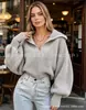 Amazon Transfronterizo Europa y América Otoño e Invierno Nuevo Casual Estilo Perezoso Holgado Manga de Farol Suéter de Punto Jersey Corto para Mujer
