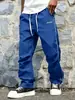 Pantalones Largos Casuales Rectos de Verano para Hombre con Estampado de Letras, Secado Rápido, Cordón, Versátiles, en Stock