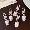 Llavero de Resina Gato Cuerpo Completo Lindo Dibujo Animado Colgante Llavero de Estudiante Bolso Escolar Colgante de Bolsa Regalo Decorativo