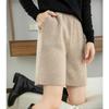 Shorts de caxemira grossos para outono e inverno, calça cropped de tricô feminina, estilo casual solto e preguiçoso, reta, peça única para usar por cima, entrega